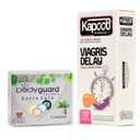 کاندوم کاپوت مدل Viagris Delay بسته 12 عددی به همراه کاندوم بادیگارد مدل Extra Safe بسته چهار عددی