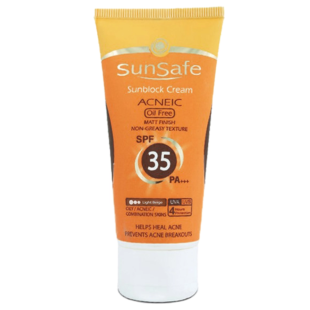 ضد آفتاب سان سیف فاقد چربی SPF35 پوست چرب و مختلط 50 میل - بژ روشن