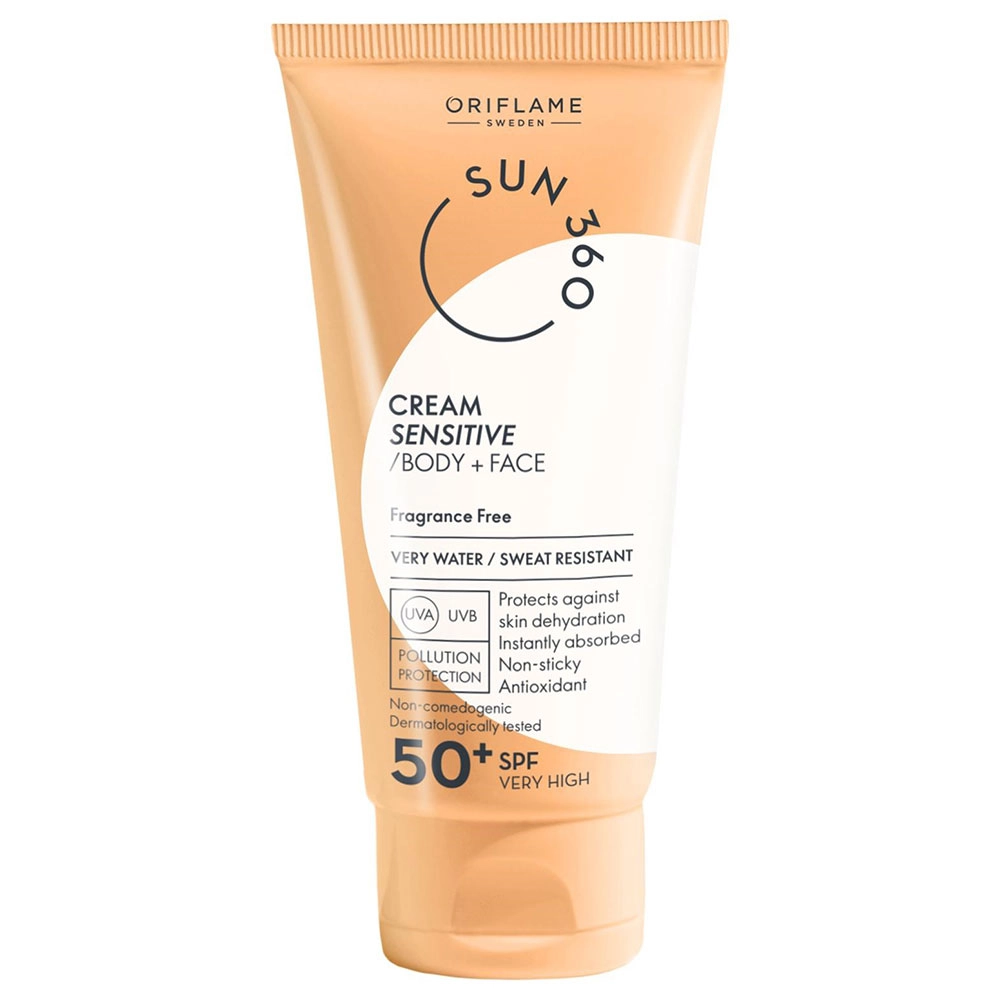 کرم ضد آفتاب SPF50 صورت و بدن اوریفلیم مدل Sun 360 مناسب پوست حساس حجم 50 میل - شماره 35760