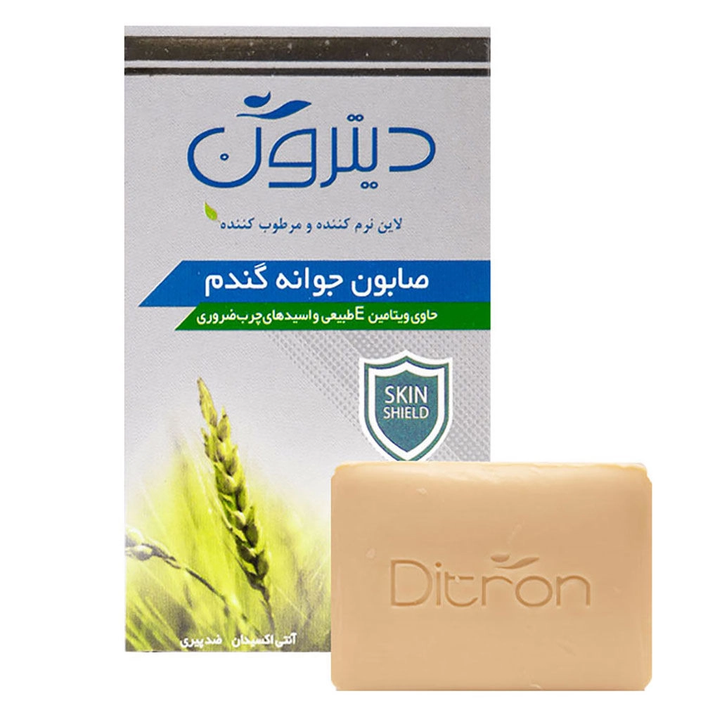 صابون دیترون حاوی 25% کرم مرطوب کننده و ویتامین E وزن 110 گرمی