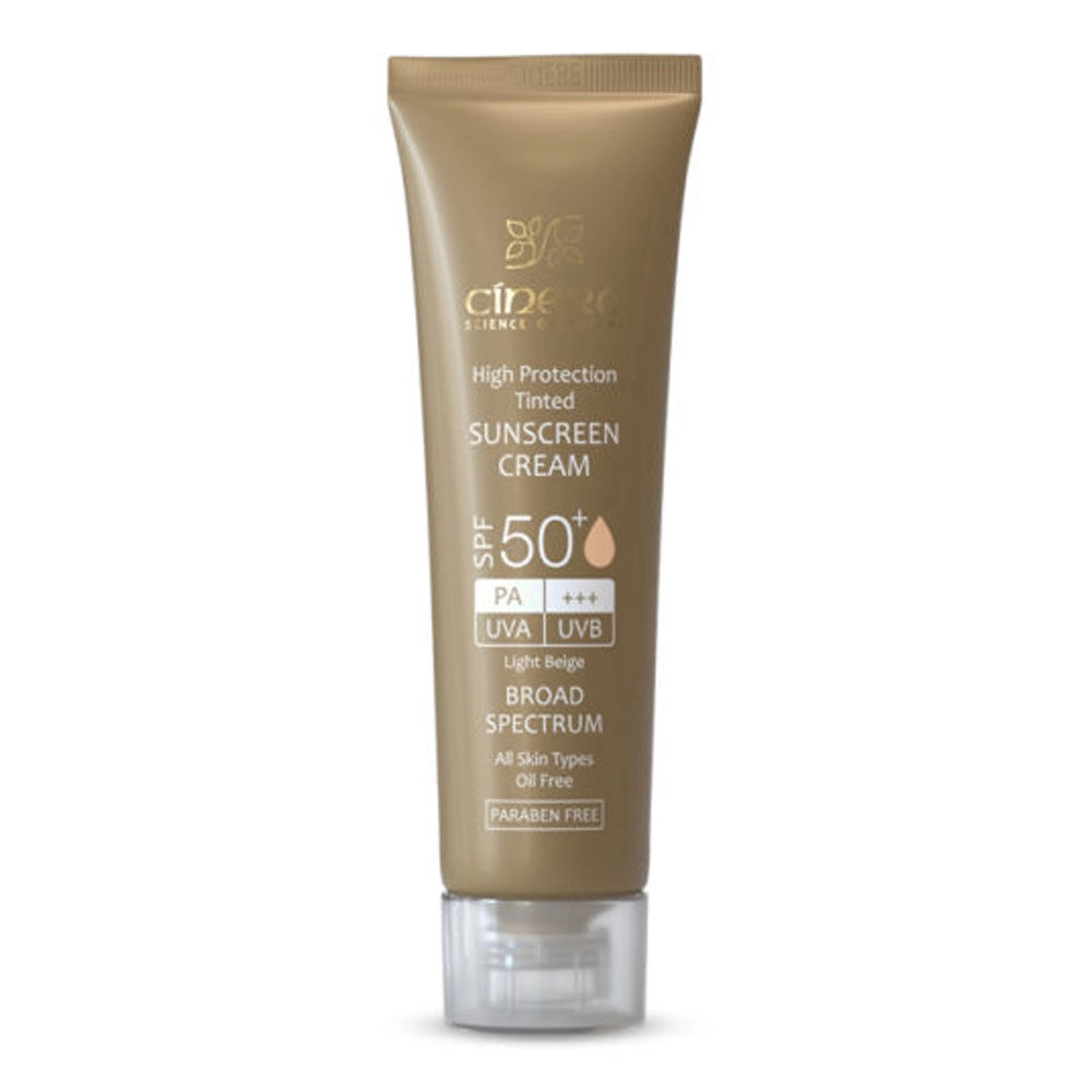 کرم ضد آفتاب رنگی +SPF50 سینره مناسب انواع پوست حجم 50 میل - بژ روشن