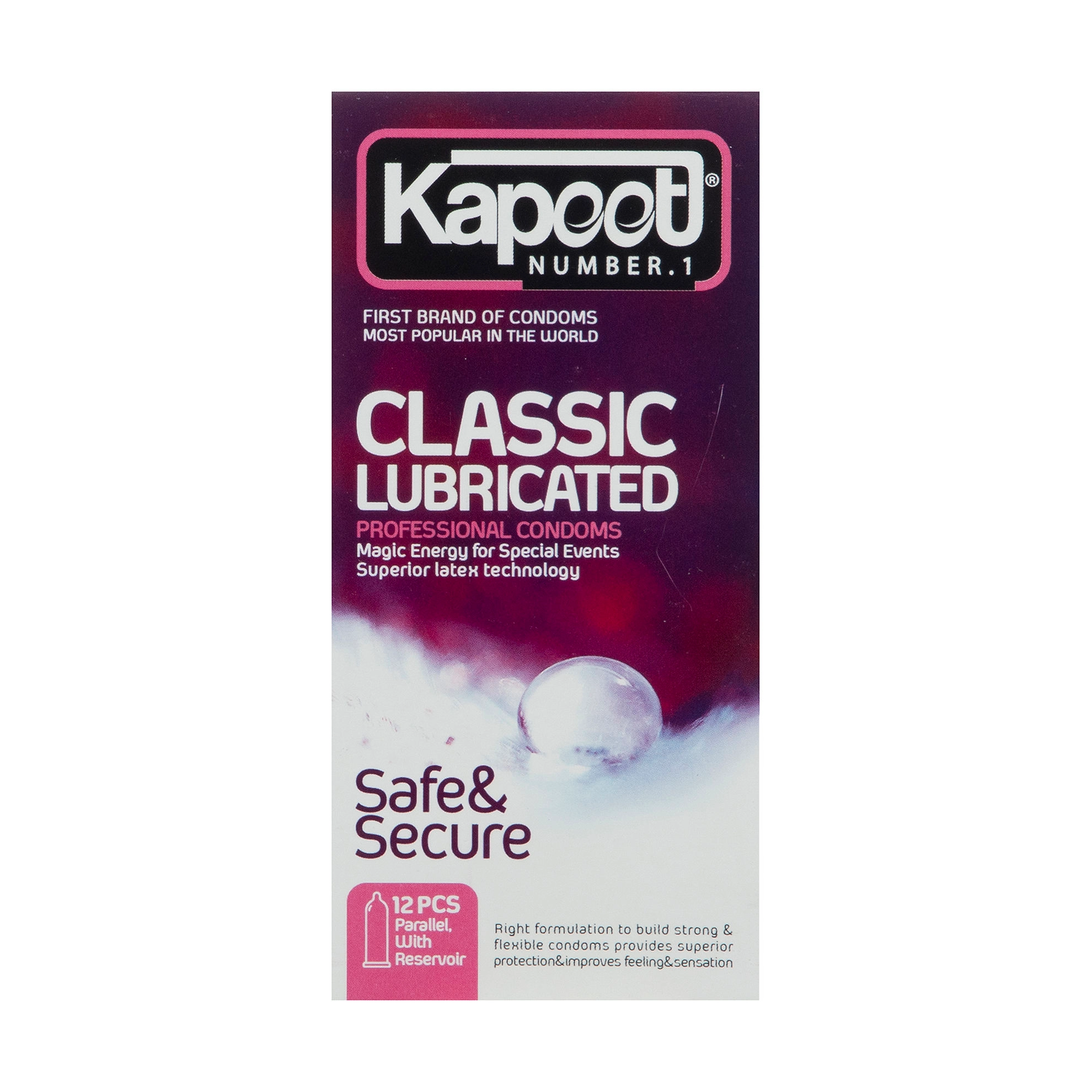 کاندوم مدل Classic Lubricated کاپوت بسته 12 عددی