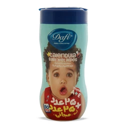 دستمال مرطوب کودک دافی حاوی کالاندولا و ویتامین بسته 50 عددی