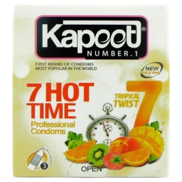 کاندوم میوه ای کاپوت مدل 7Hot Time بسته سه عددی