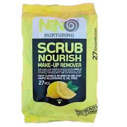 دستمال مرطوب پاک کننده آرایش نینو مدل Scrub Nourish بسته 27 عددی