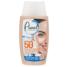 کرم ضد آفتاب SPF50 پیکسل مناسب پوست چرب و مختلط حجم 50 میل - بژ طبیعی