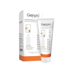 کرم ضد آفتاب ژنوبایوتیک SPF50 مناسب پوست چرب و مختلط حجم 50 میل - بژ طبیعی