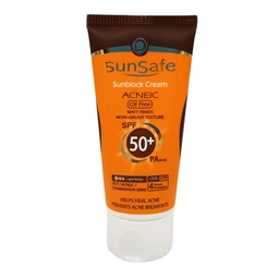 کرم ضد آفتاب رنگی سان سیف فاقد چربی SPF50 مناسب پوست چرب و مختلط و ضد آکنه حجم 50 میل - بژ روشن