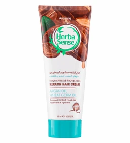 کرم کراتینه مغذی و آبرسان آردن سری هرباسنس حاوی روغن آرگان و جوانه گندم مناسب مو آسیب دیده حجم 100 میل