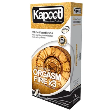 کاندوم تحریک کننده مدل Orgasm Fire X3 کاپوت 12 عددی