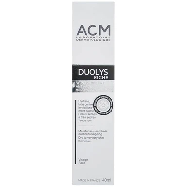 امولسیون ضد چروک ای سی ام مدل Duolys Rich مناسب پوست های خشک و حساس حجم 40 میل