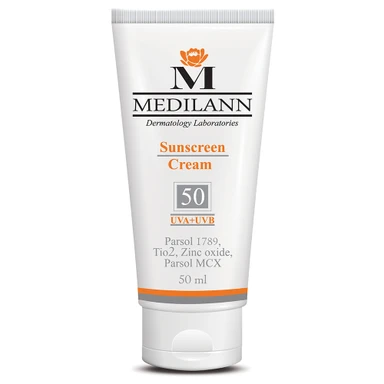 کرم ضد آفتاب رنگی Spf50 مدیلن مناسب پوست خشک حجم 50 میل