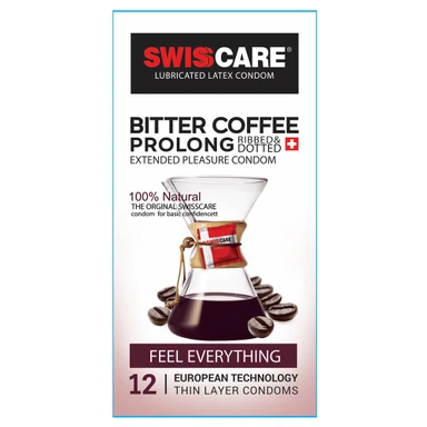 کاندوم سوئیس کر مدل Bitter Coffee Prolong بسته 12 عددی