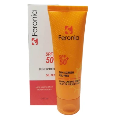 کرم ضد آفتاب SPF50 فرونیا مناسب پوست معمولی و چرب حجم 50 میل