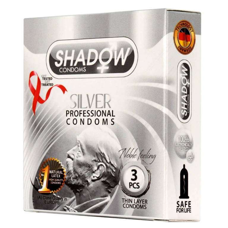 کاندوم شادو مدل Silver بسته سه عددی