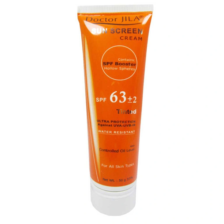 کرم ضد آفتاب رنگی مناسب انواع پوست SPF63 دکتر ژیلا 50 گرم